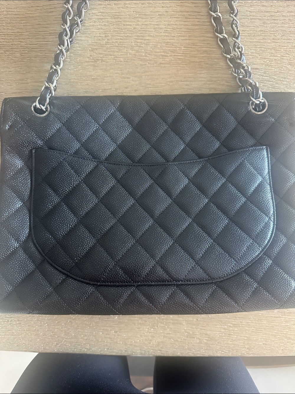 CHANEL Black Quilted Leather Shoulder Bag with Silver Chain - Picture 2 of 5